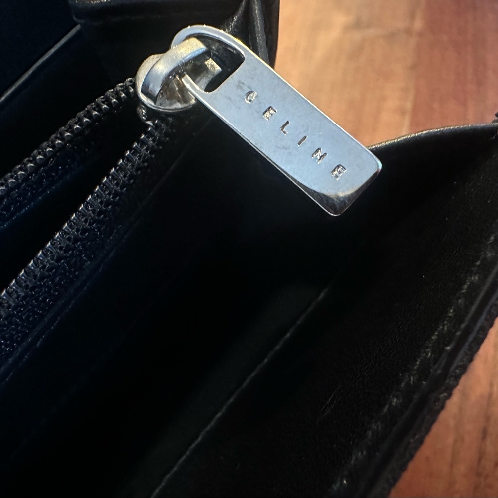 Vintage Celine Black Macadam Canvas Long Wallet with Leather Interior - Picture 5 of 8